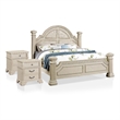 Furniture of America Charo 3pc White Wood Bedroom Set-Queen + 2 Nightstands
