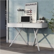Furniture of America Alto Wood Writing Desk with USB in Luminous White