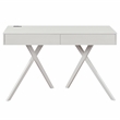 Furniture of America Alto Wood Writing Desk with USB in Luminous White