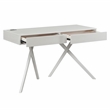 Furniture of America Alto Wood Writing Desk with USB in Luminous White