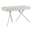 Furniture of America Alto Wood Writing Desk with USB in Luminous White