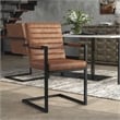 Furniture of America Knolt Fabric Upholstered Armchair in Brown (Set of 2)