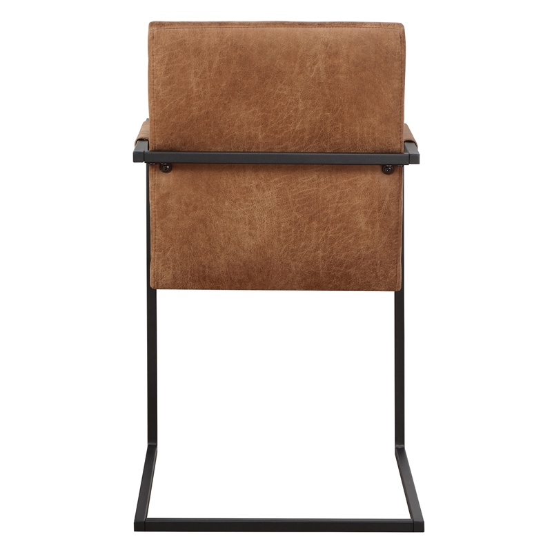 Furniture of America Knolt Fabric Upholstered Armchair in Brown (Set of 2)