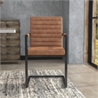 Furniture of America Knolt Fabric Upholstered Armchair in Brown (Set of 2)