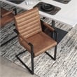 Furniture of America Knolt Fabric Upholstered Armchair in Brown (Set of 2)