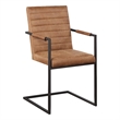 Furniture of America Knolt Fabric Upholstered Armchair in Brown (Set of 2)