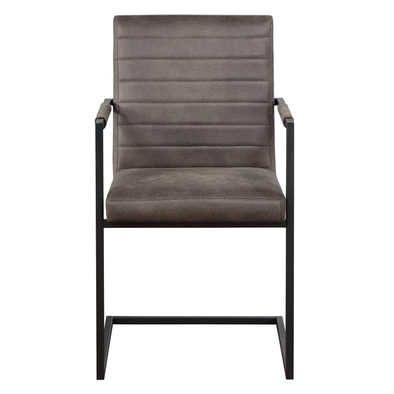 Furniture of America Knolt Fabric Upholstered Armchairs in Dark Brown (Set of 2)