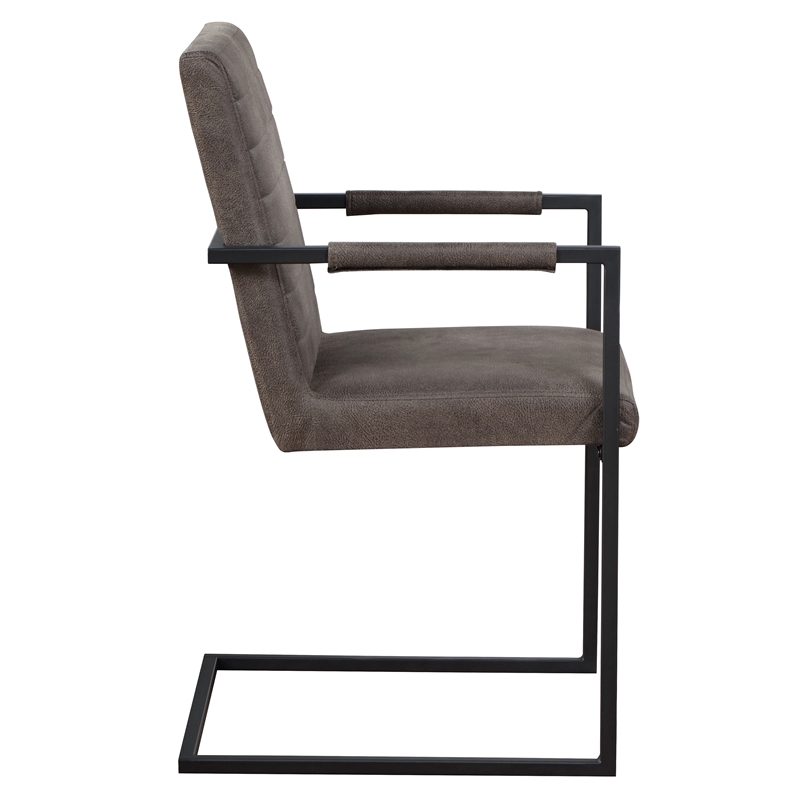 Furniture of America Knolt Fabric Upholstered Armchairs in Dark Brown (Set of 2)