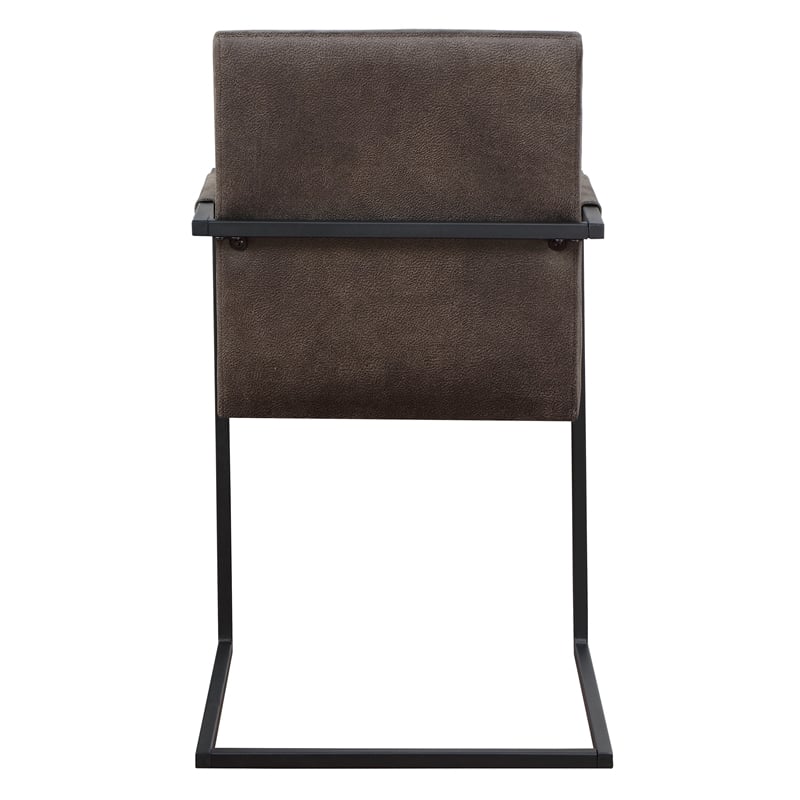 Furniture of America Knolt Fabric Upholstered Armchairs in Dark Brown (Set of 2)