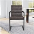 Furniture of America Knolt Fabric Upholstered Armchairs in Dark Brown (Set of 2)