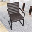 Furniture of America Knolt Fabric Upholstered Armchairs in Dark Brown (Set of 2)