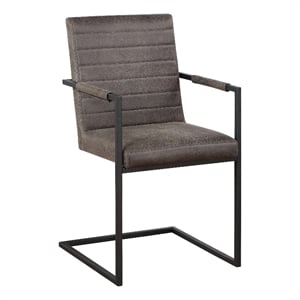 Furniture of America Knolt Fabric Upholstered Armchairs in Dark Brown (Set of 2)