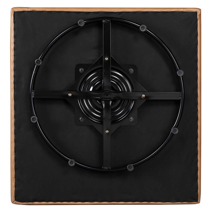 Furniture of America Elm Transitional Faux Leather Swivel Chair in Brown