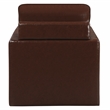 Furniture of America Elm Transitional Faux Leather Swivel Chair in Dark Brown
