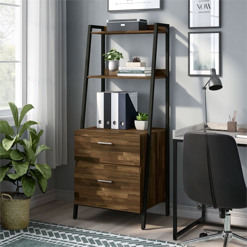 Furniture of America Elm Wood 1-Drawer File Cabinet in Light Brown Hickory