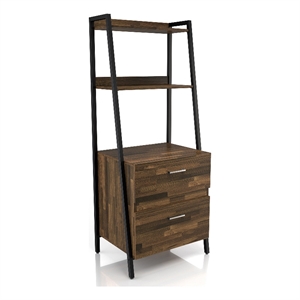 Furniture of America Elm Wood 1-Drawer File Cabinet in Light Brown Hickory