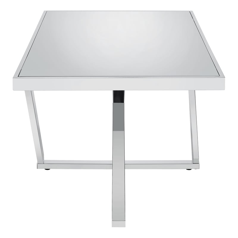 Furniture of America Glanz Metal 2-Piece Coffee Table Set in Chrome