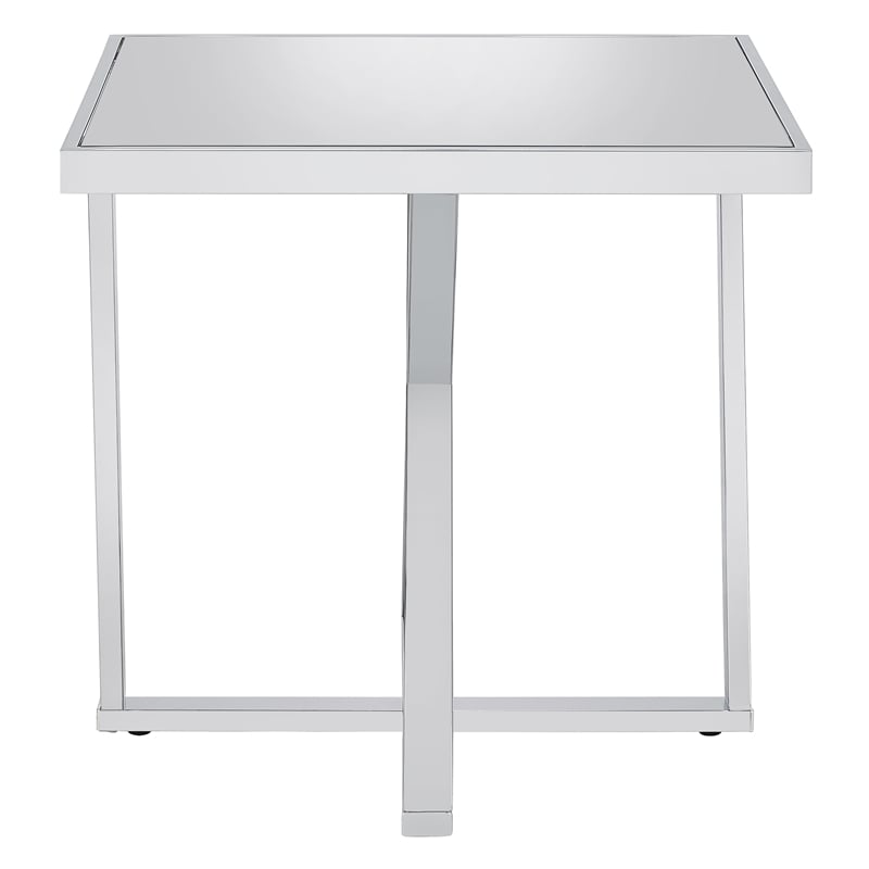 Furniture of America Glanz Metal 2-Piece Coffee Table Set in Chrome