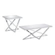 Furniture of America Glanz Metal 2-Piece Coffee Table Set in Chrome