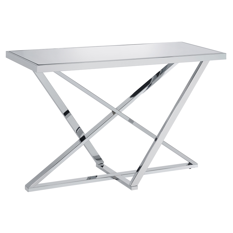 Furniture of America Glanz Metal 3-Piece Coffee Table Set in Chrome