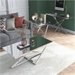 Furniture of America Glanz Metal 3-Piece Coffee Table Set in Chrome