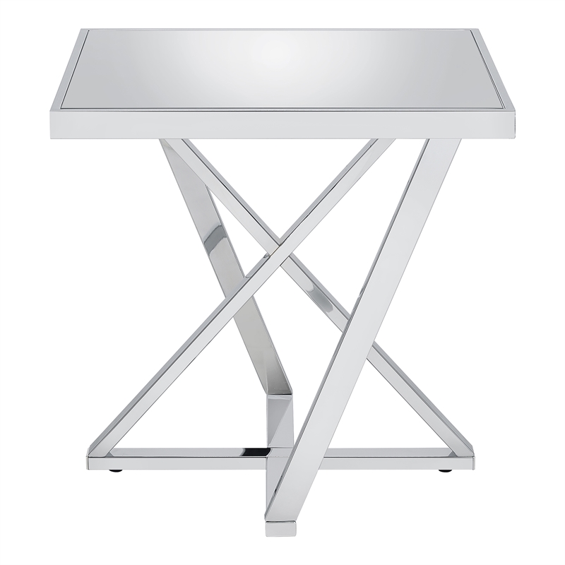 Furniture of America Glanz Metal 3-Piece Coffee Table Set in Chrome