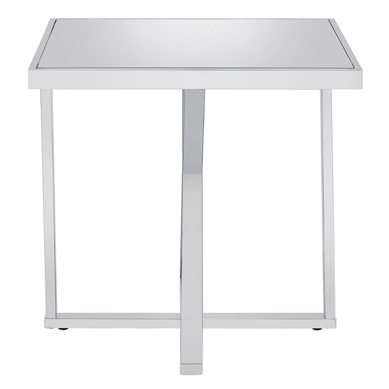 Furniture of America Glanz Metal 3-Piece Coffee Table Set in Chrome