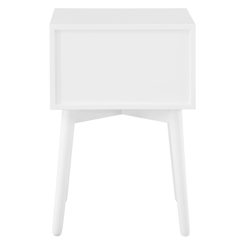 Furniture of America Alto Mid-Century Wood 2-Drawer Side Table in White
