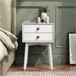 Furniture of America Alto Mid-Century Wood 2-Drawer Side Table in White