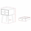 Furniture of America Alto Mid-Century Wood 2-Drawer Side Table in White