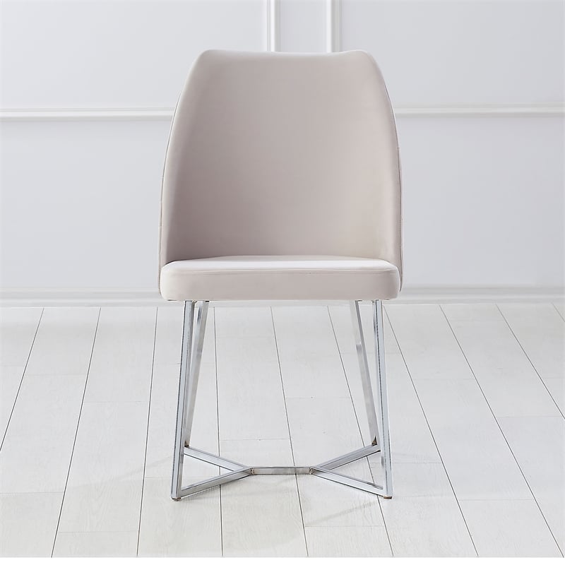 Furniture of America Glanz Fabric Upholstered Accent Chairs in White (Set of 2)