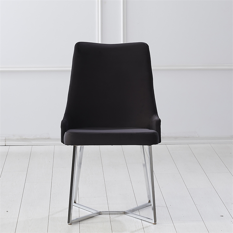 Furniture of America Glanz Fabric Upholstered Accent Chairs in Black (Set of 2)
