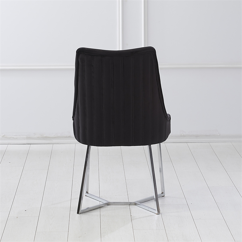 Furniture of America Glanz Fabric Upholstered Accent Chairs in Black (Set of 2)