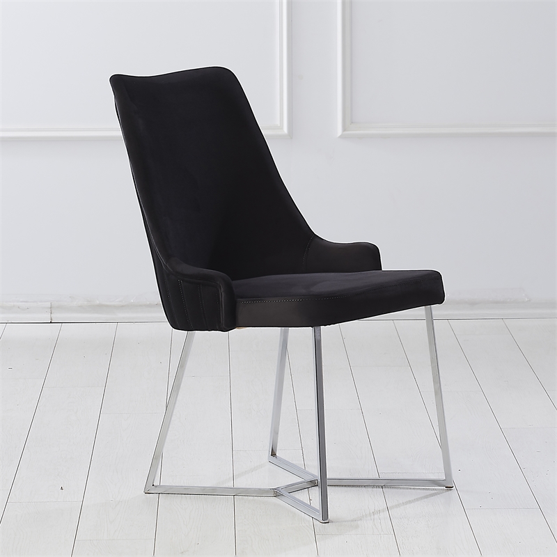 Furniture of America Glanz Fabric Upholstered Accent Chairs in Black (Set of 2)