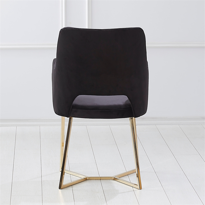 Furniture of America Glanz Fabric Open-Back Accent Chairs in Black (Set of 2)