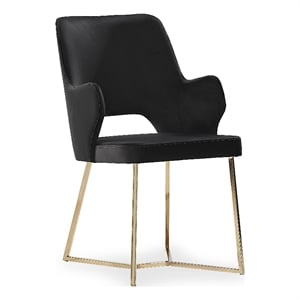 Furniture of America Glanz Fabric Open-Back Accent Chairs in Black (Set of 2)