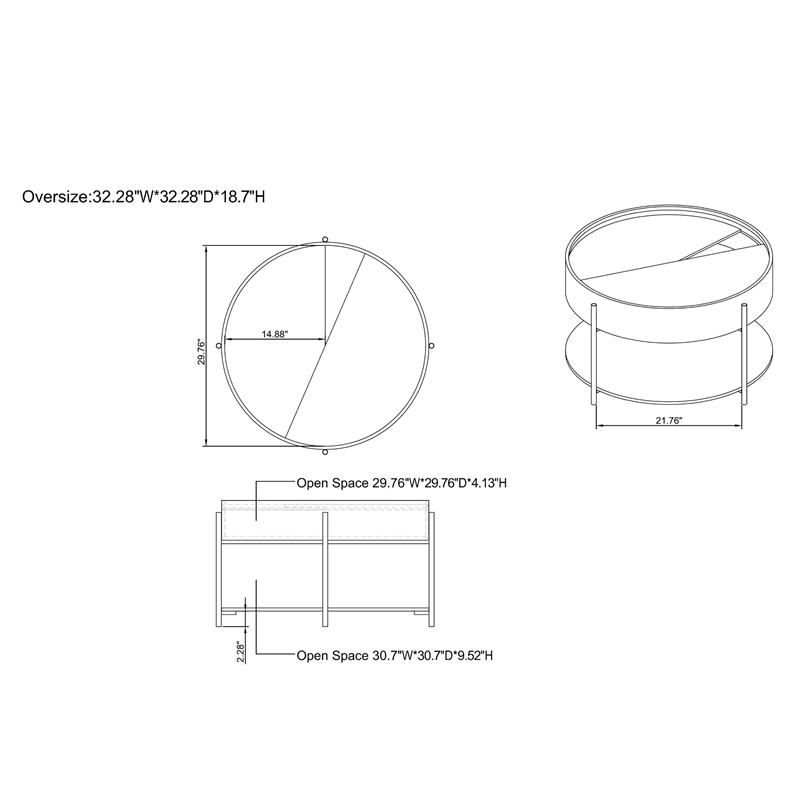 Furniture of America Haft Wood Coffee Table with Hidden Storage in White