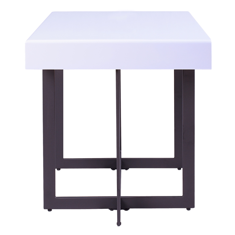 Furniture of America Vasket Contemporary Metal 2-Piece Coffee Table Set in White