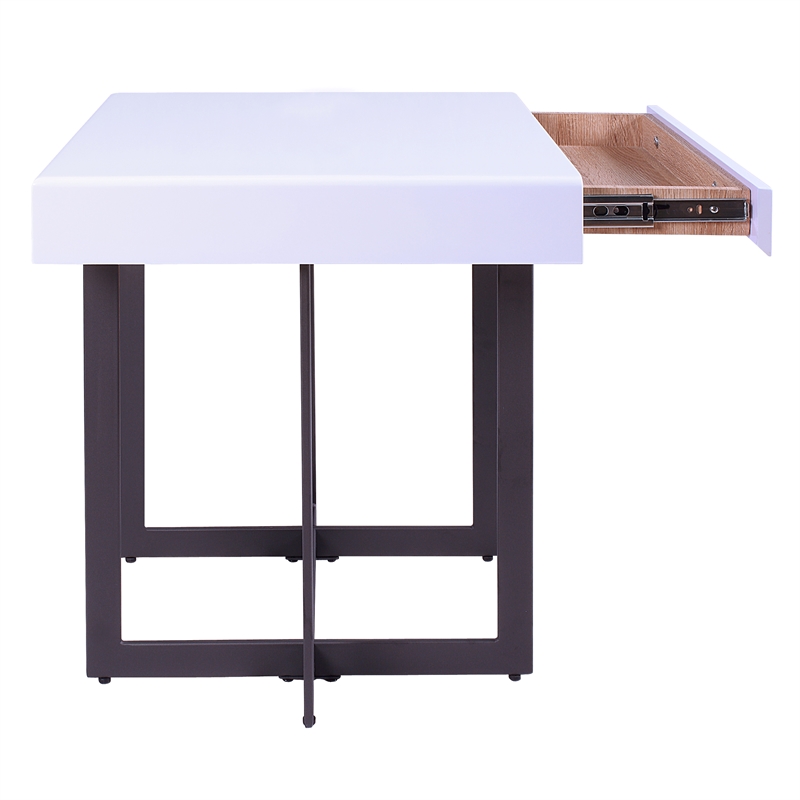 Furniture of America Vasket Contemporary Metal 2-Piece Coffee Table Set in White