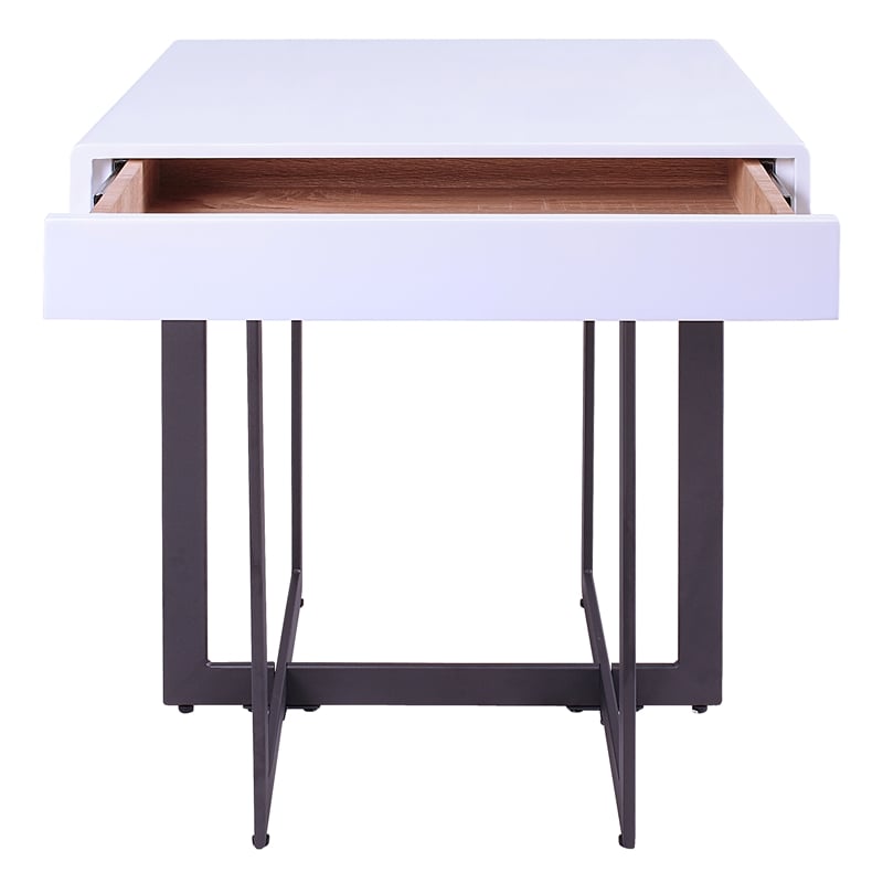 Furniture of America Vasket Contemporary Metal 2-Piece Coffee Table Set in White