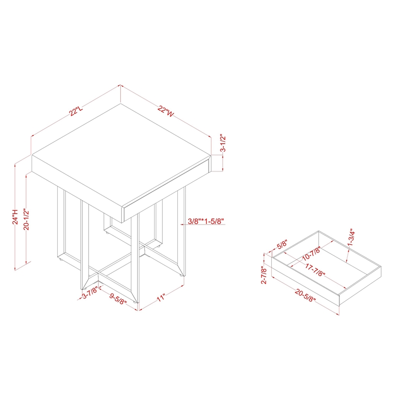 Furniture of America Vasket Contemporary Metal 2-Piece Coffee Table Set in White