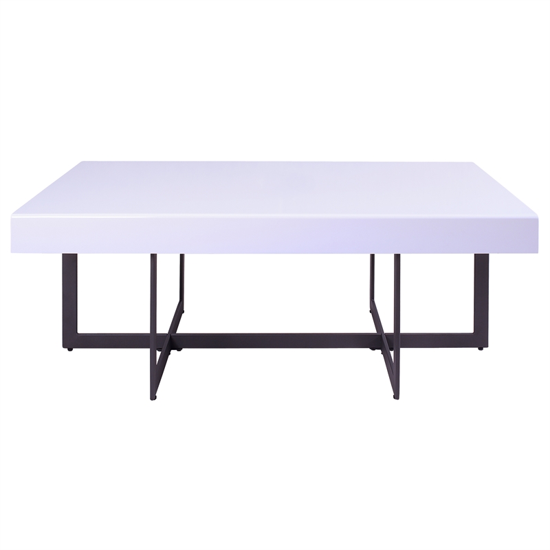 Furniture of America Vasket Contemporary Metal 2-Piece Coffee Table Set in White