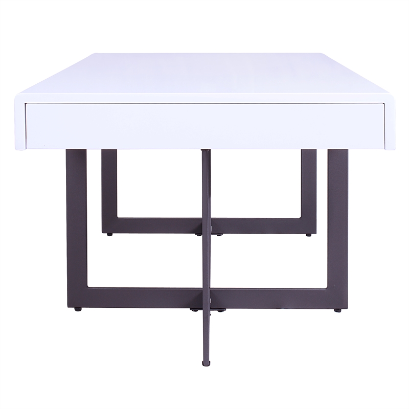 Furniture of America Vasket Contemporary Metal 2-Piece Coffee Table Set in White