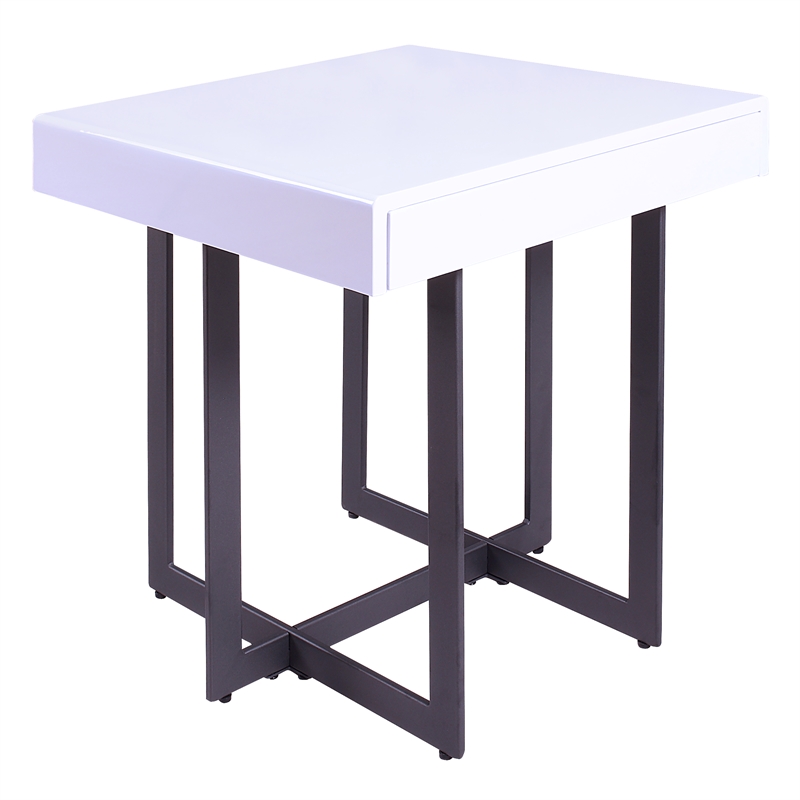 Furniture of America Vasket Contemporary Metal 2-Piece Coffee Table Set in White