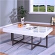 Furniture of America Vasket Contemporary Metal 2-Drawer Coffee Table in White