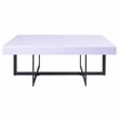 Furniture of America Vasket Contemporary Metal 2-Drawer Coffee Table in White