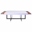 Furniture of America Vasket Contemporary Metal 2-Drawer Coffee Table in White