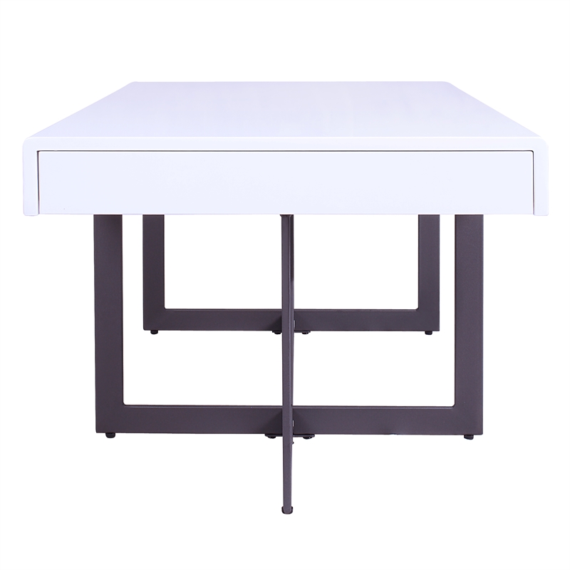 Furniture of America Vasket Contemporary Metal 2-Drawer Coffee Table in White