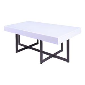 Furniture of America Vasket Contemporary Metal 2-Drawer Coffee Table in White