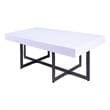 Furniture of America Vasket Contemporary Metal 2-Drawer Coffee Table in White